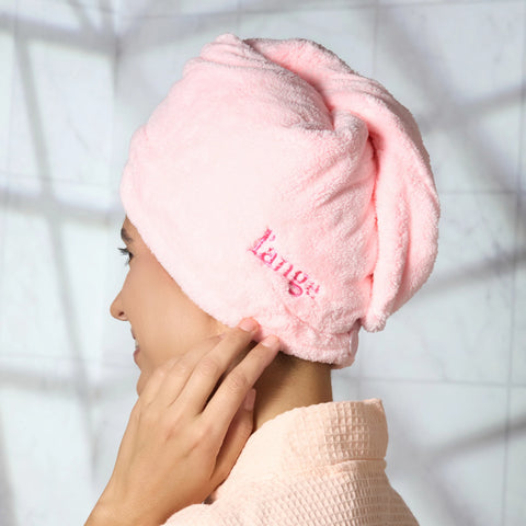 Plush Hair Wrap Towel - Standard Ultra-Absorbent Coral Fleece 2-Pack