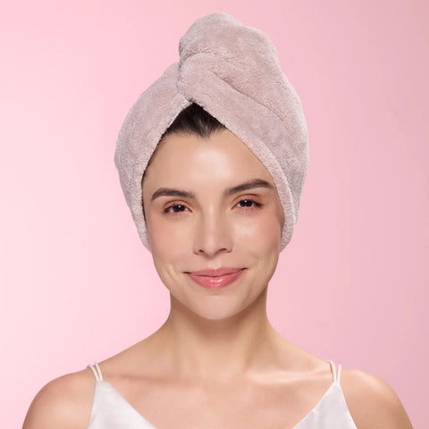 Plush Hair Wrap Towel - Standard Ultra-Absorbent Coral Fleece