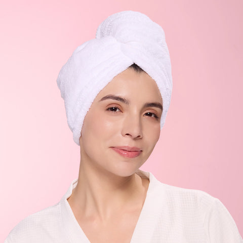 Plush Hair Wrap Towel - Standard Ultra-Absorbent Coral Fleece