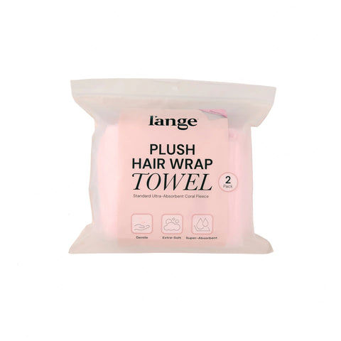 Plush Hair Wrap Towel - Standard Ultra-Absorbent Coral Fleece 2-Pack
